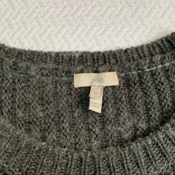 𝅺joie Grey Cable Chunky Knit Wool Batwing Oversized Sweater Size S - Picture 9 of 9
